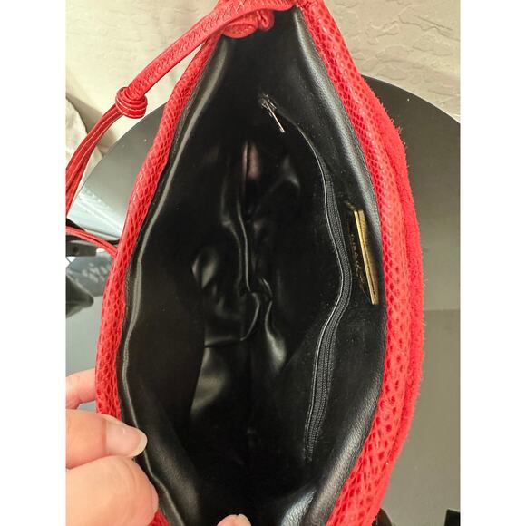 SHARIF | Vintage Red Patchwork Leather Shoulder Bag Made in USA - Picture 8 of 9